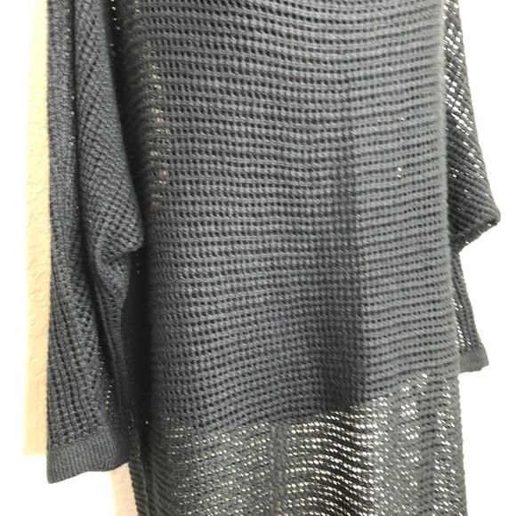 Soft Surroundings black open knit sweater tunic / dress size Missy One Size OS - Picture 3 of 13